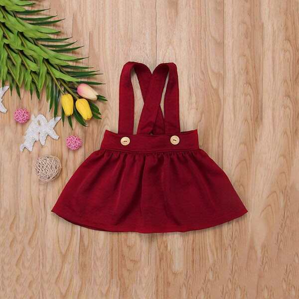 

Toddler Girls Solid Pinafore Skirt