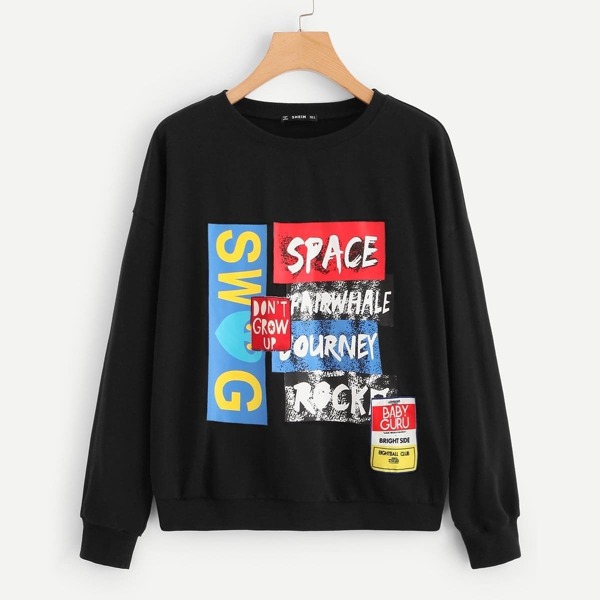 

Letter Print Pullover