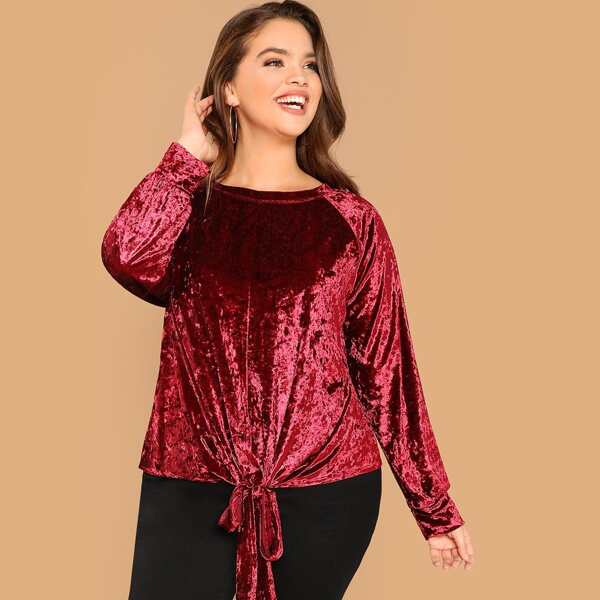

Plus Knot Front Solid Tee