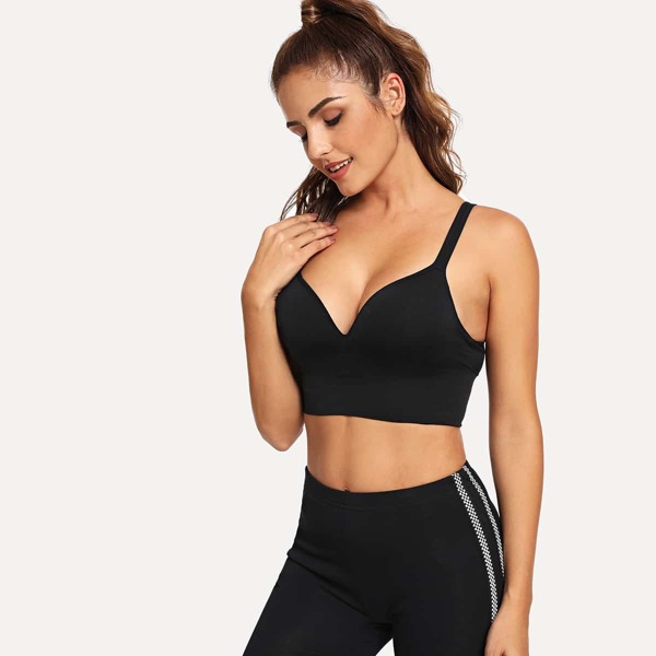 

Одноцветный спортивный бюстгальтер, Чёрный