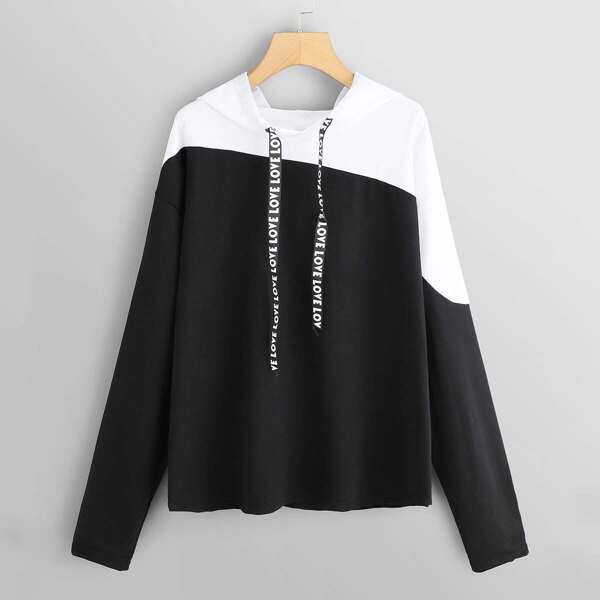 

Plus Two Tone Cut And Sew Hoodie