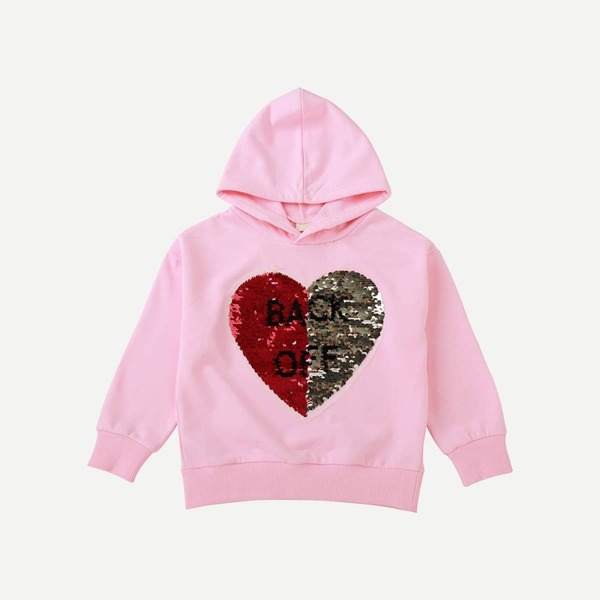 

Toddler Girls Contrast Sequin Hooded Sweatshirt