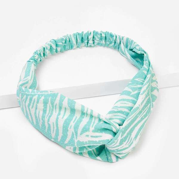 

Two Tone Twist Headband, Mint blue