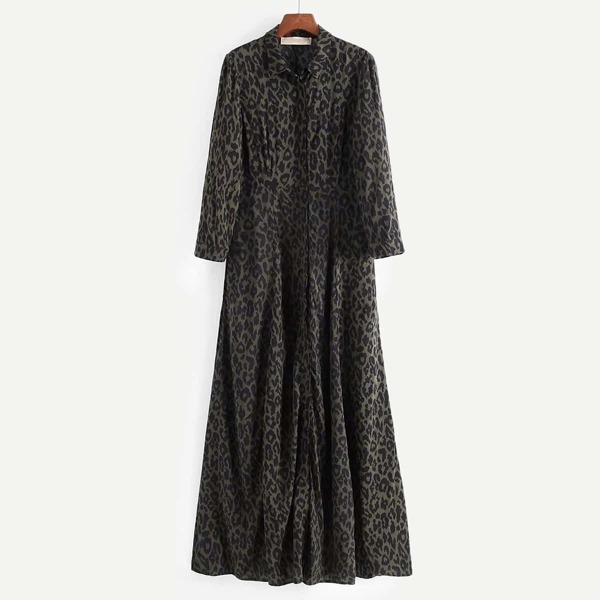 

Leopard Print Shirt Dress