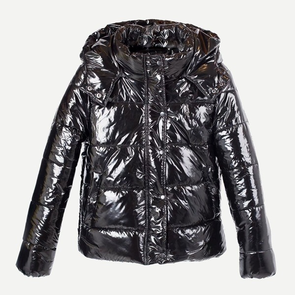 

Patent Puffer Hooded Puffer Coat