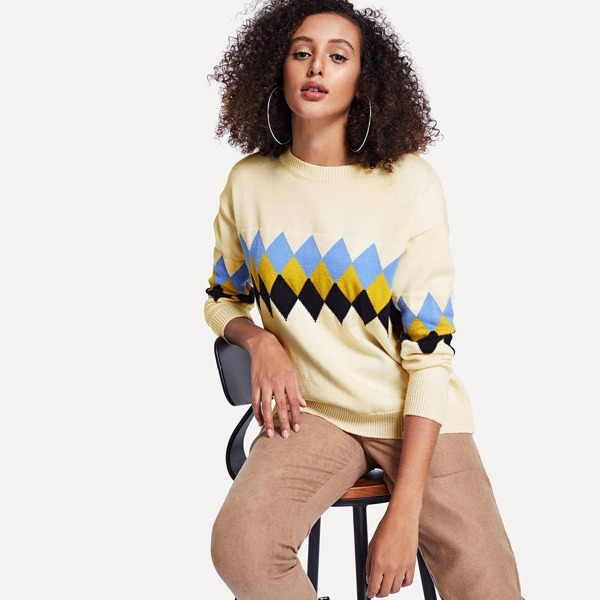 

Argyle Print Sweater