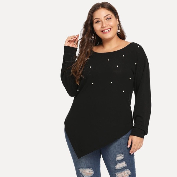 

Pearls Asymmetric Hem Tee