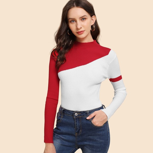 

Colorblock Skinny Sweater