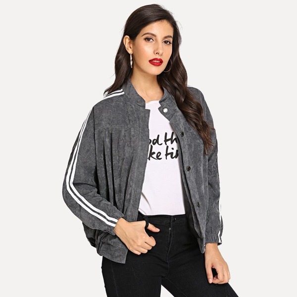 

Stripe Side Corduroy Jacket