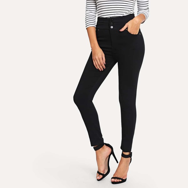 

Button Front Skinny Jeans