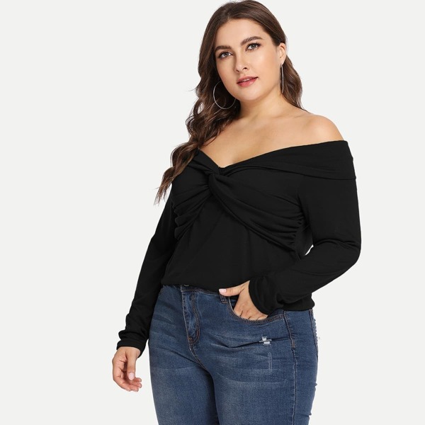 

Plus Off Shoulder Twist Top