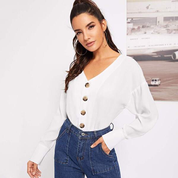 

Button Through Solid Top