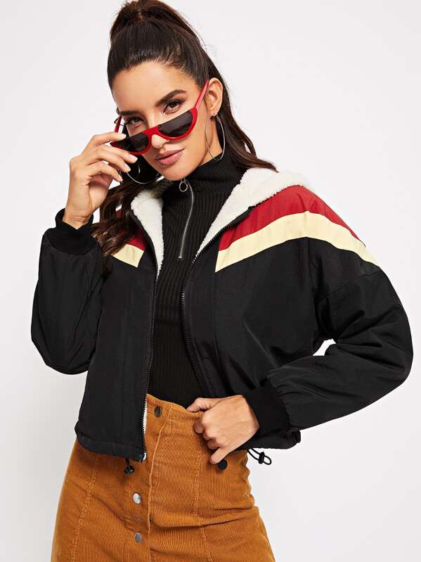 

Zip Up Color Block Jacket, Multicolor, Juliana