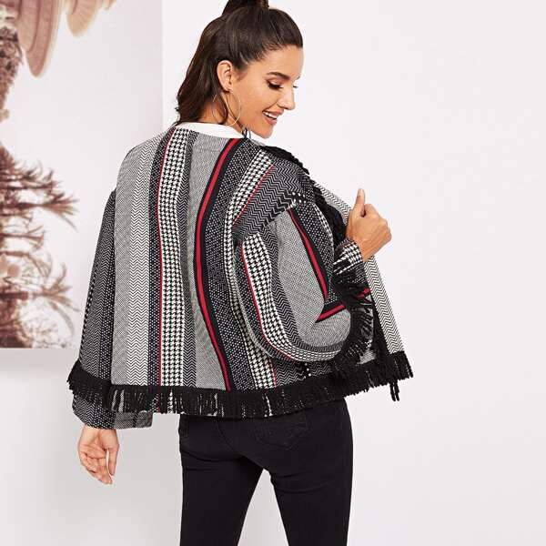 

Open Front Fringe Trim Coat