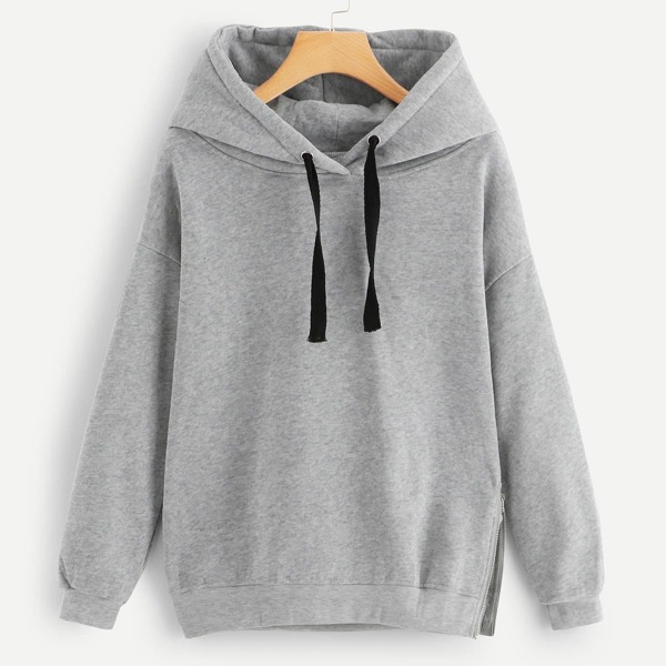 

Drop Shoulder Hoodie, Grey