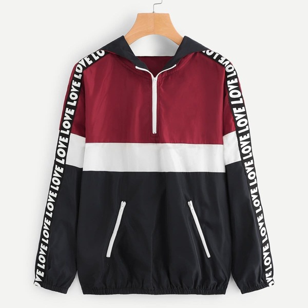 

Color Block Letter Tape Jacket
