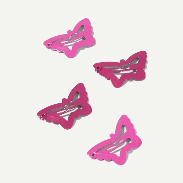 

Girls Butterfly Shaped Hair Clip 4pcs, Red