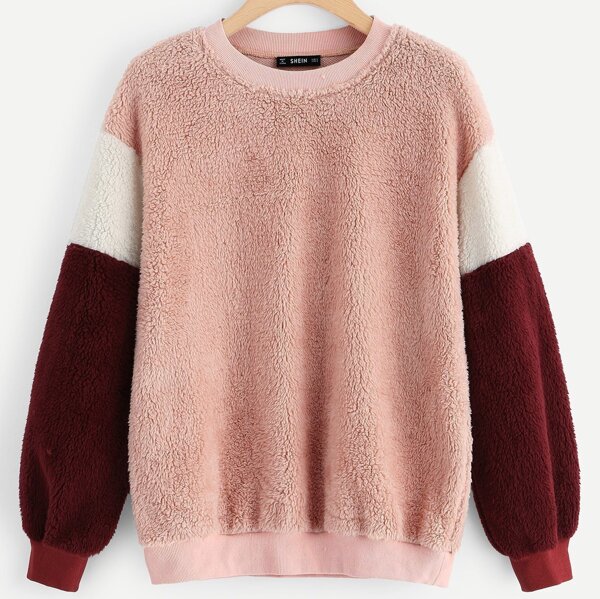 

Cut-and-Sew Teddy Pullover