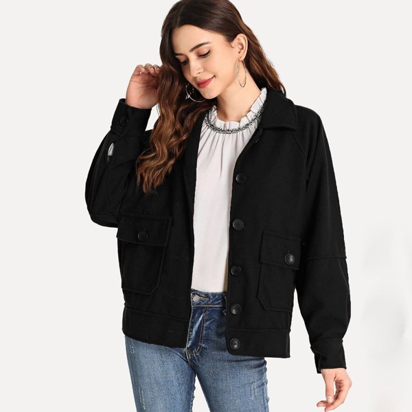 

Solid Dual Pocket Jacket