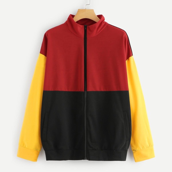 

Plus Cut-and-Sew Zip Up Sweatshirt