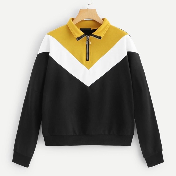 

Cut-And-Sew Half Placket Sweatshirt