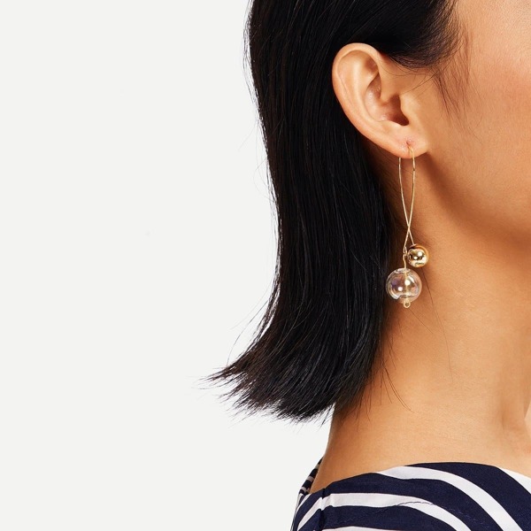 

Double Ball Drop Earrings 1pair