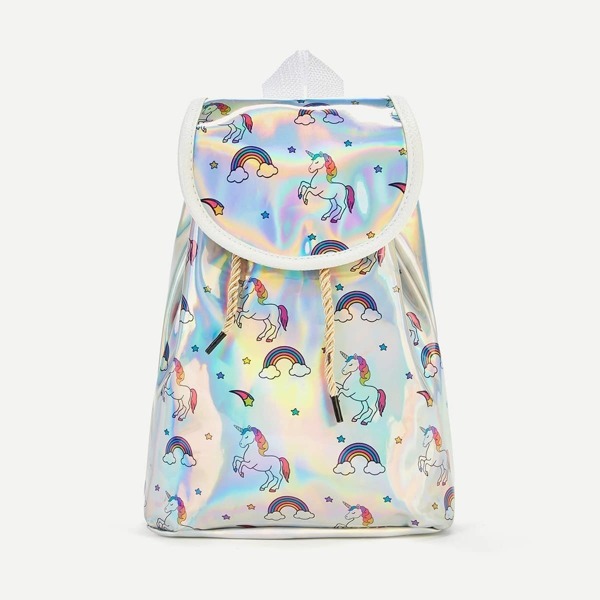 

Girls Random Cartoon Pattern Backpack, Multicolor