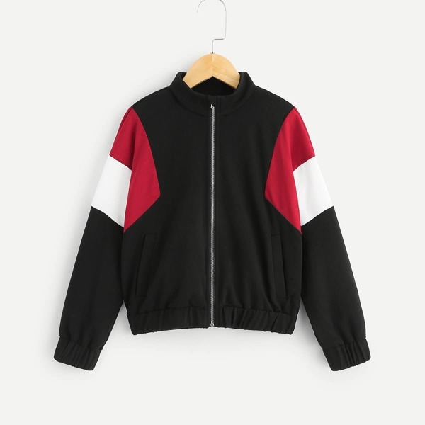 

Girls Zip Up Color-Block Sweatshirt
