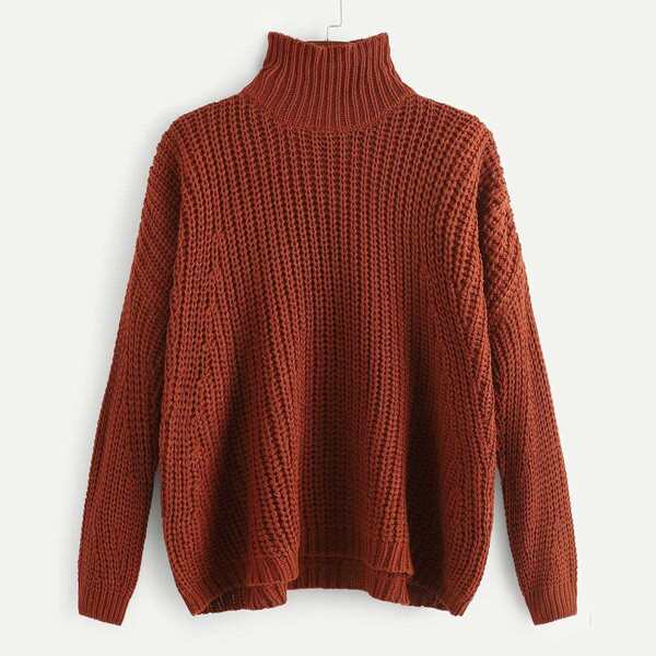 

Plus Drop Shoulder Solid Sweater