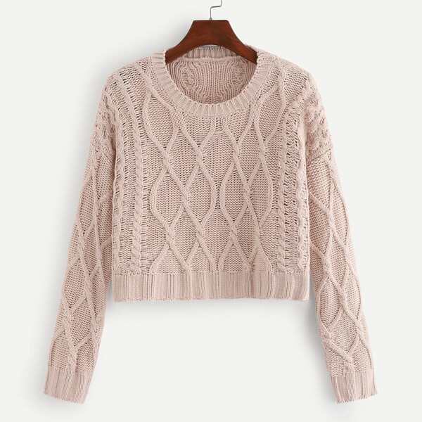 

Cable Knit Crop Sweater