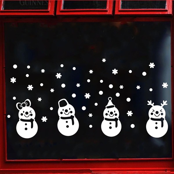 

Christmas Snowman Pattern Wall Sticker 1pc