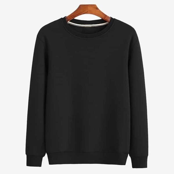 

Men Crew Neck Solid Sweatshirt, Black