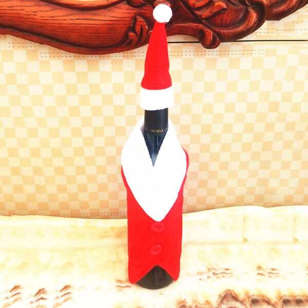 

Christmas Hat & Cloth Wine Bottle Cover 2pcs
