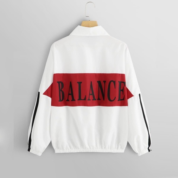 

Colorblock Zip Up Jacket, White