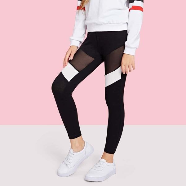 

Girls Tape Insert Elastic Waist Pants, Black