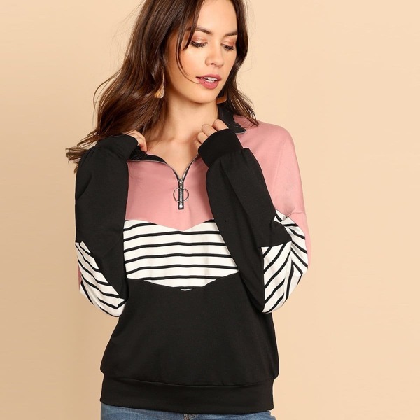 

O-Ring Zip Front Cut and Sew Sweatshirt