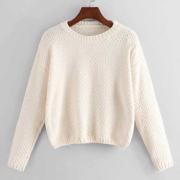 

Drop Shoulder Crop Sweater