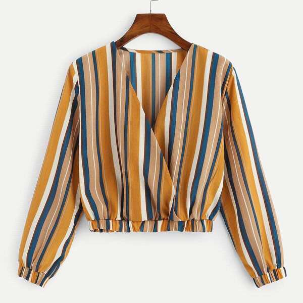 

Surplice Front Striped Top