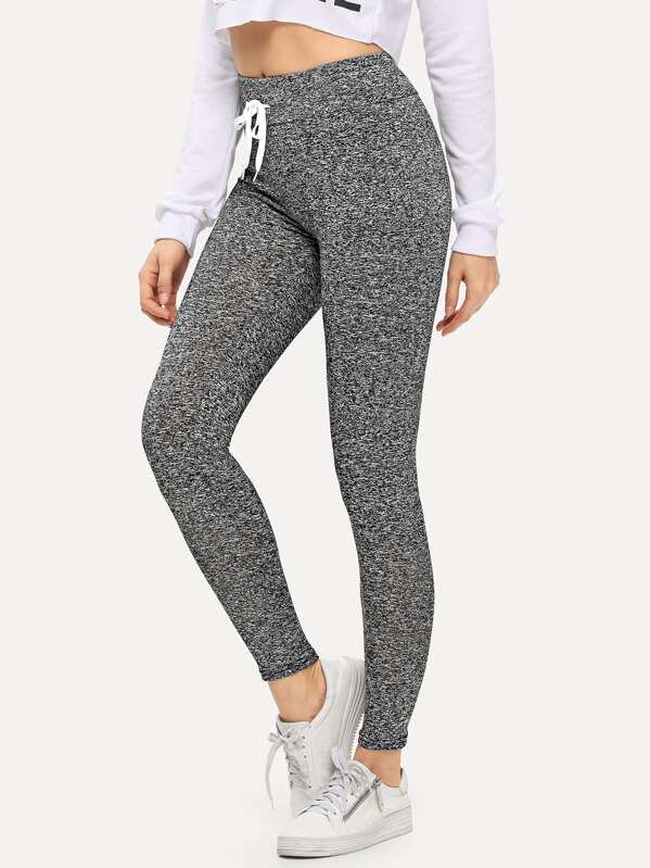 

Drawstring Waist Skinny Leggings, Grey, Masha