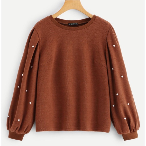 

Solid Ribbed Knit Pullover