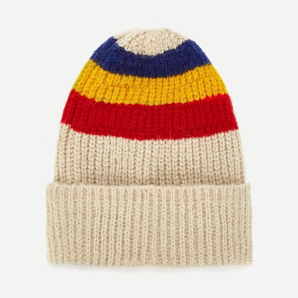 

Kids Striped Knit Beanie Hat