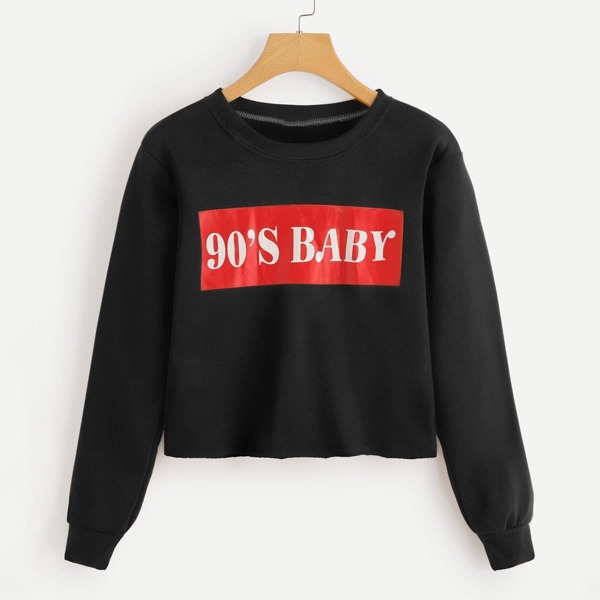 

Letter Graphic Crop Sweatshirt