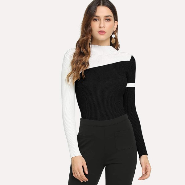 

Color-Block Skinny Sweater