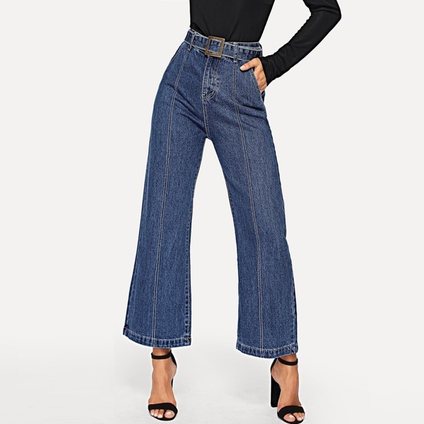 

Wide Leg Jeans With Belt