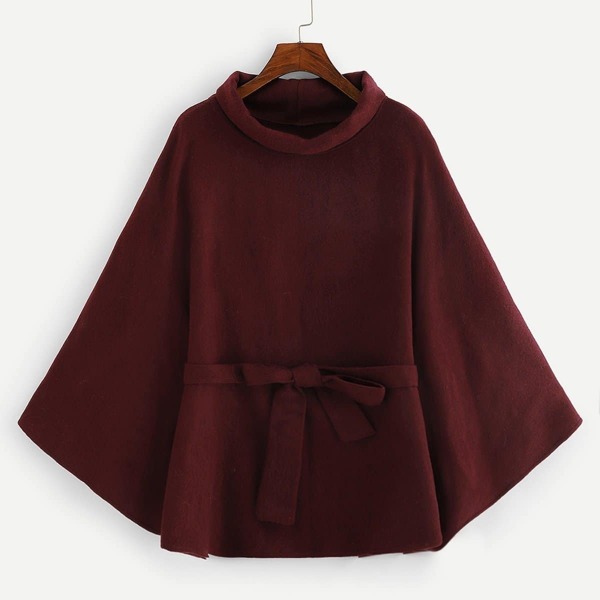 

Self Belted Poncho Coat