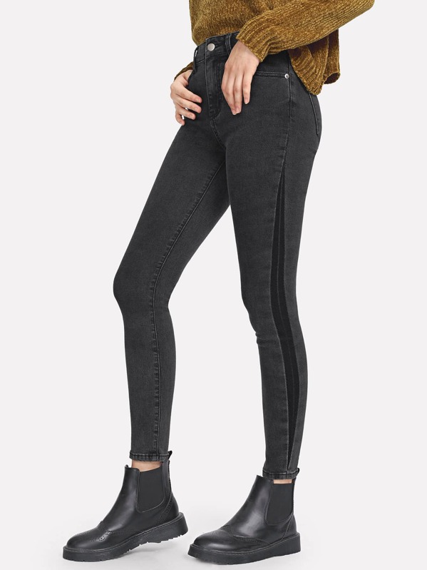 

Pocket Patched Crop Skinny Jeggings, Grey, Jana