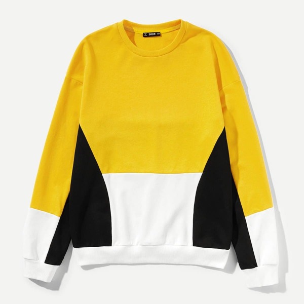 

Men Crew Neck Color Block Sweatshirt, Multicolor