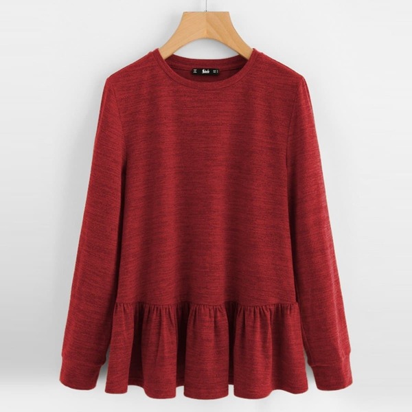 

Plus Ruffle Hem Space Dye T-shirt