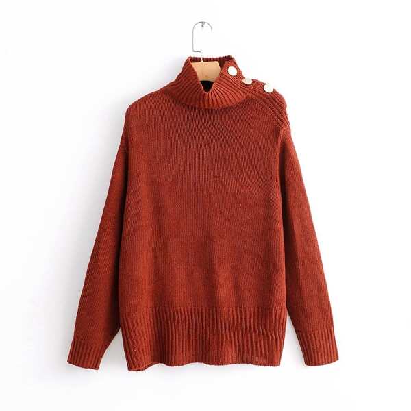 

High Neck Button Detail Jumper