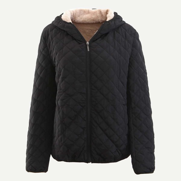 

Shearling Lined Quilted Puffer Hooded Coat
